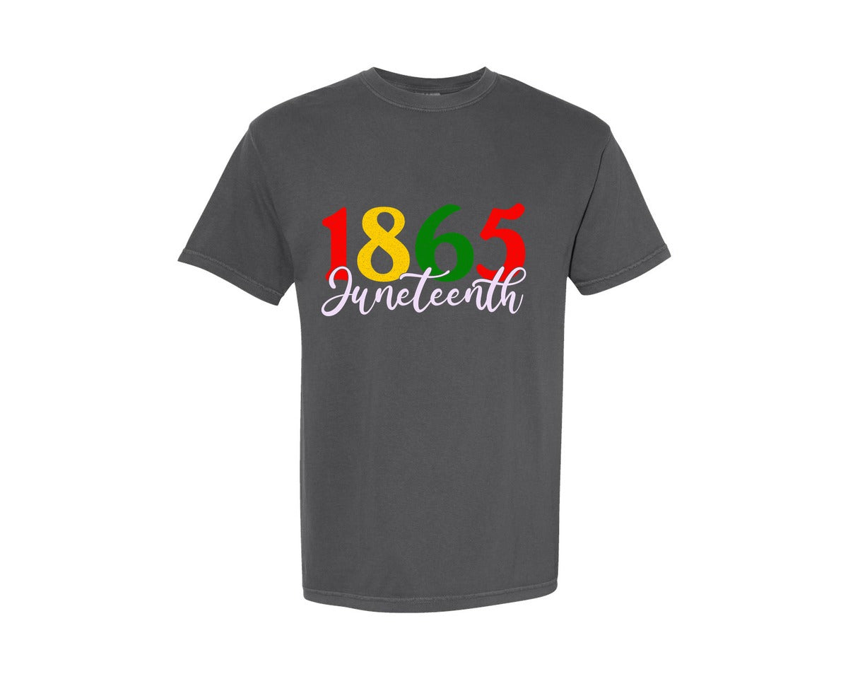 brand:Comfort Colors|color:Pepper|1865 Juneteenth Black History Desig Graphic T-Shirt