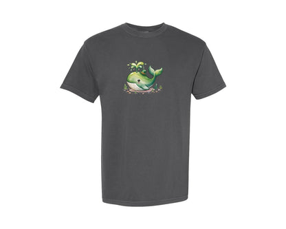 brand:Comfort Colors|color:Pepper|Lucky Whale Cute St Patrick Whale Graphic T-Shirt