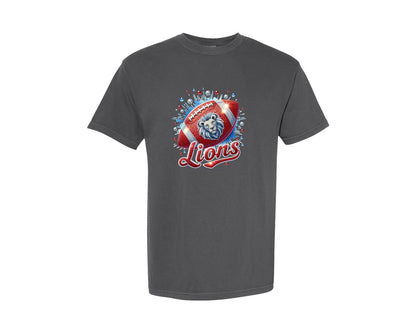 brand:Comfort Colors|color:Pepper|Red Lions Football Mascot Game Day Graphic T-Shirt