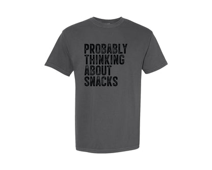 brand:Comfort Colors|color:Pepper|Thinking About Snacks Graphic T-Shirt