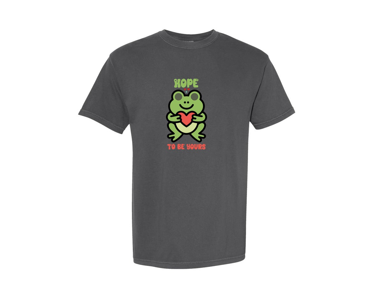 brand:Comfort Colors|color:Pepper|Hope To Be Yours Cute Frog Love Design Graphic T-Shirt