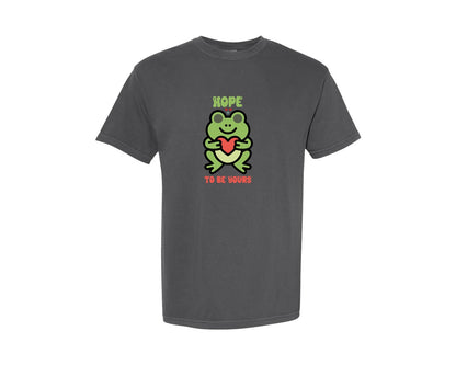 brand:Comfort Colors|color:Pepper|Hope To Be Yours Cute Frog Love Design Graphic T-Shirt