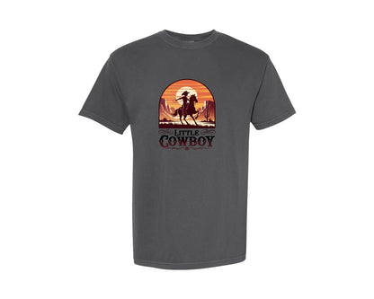 brand:Comfort Colors|color:Pepper|Little Cowboy Western Horse Riding 2 Graphic T-Shirt