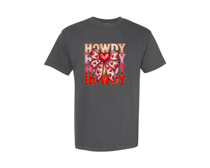 brand:Comfort Colors|color:Pepper|Howdy Valentine Valentines Day 2 Graphic T-Shirt