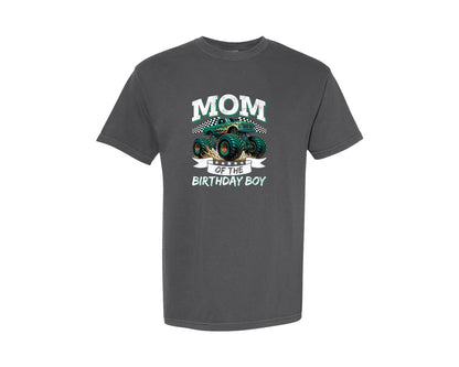 brand:Comfort Colors|color:Pepper|Monster Truck Mom Mom Birthday Graphic T-Shirt