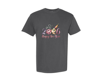 brand:Comfort Colors|color:Pepper|Happy New Year 2026 157 Graphic T-Shirt