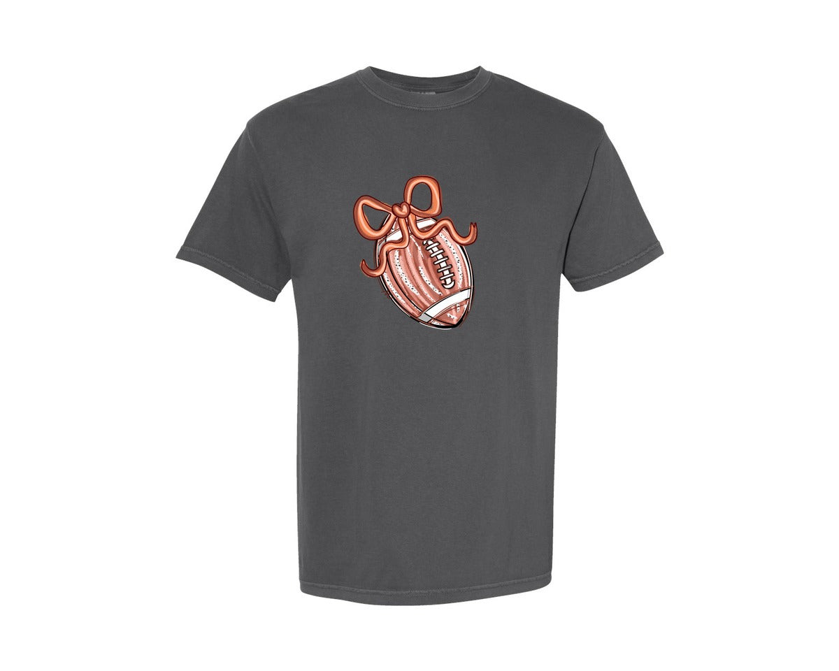 brand:Comfort Colors|color:Pepper|Coquette Football Game Day Graphic T-Shirt