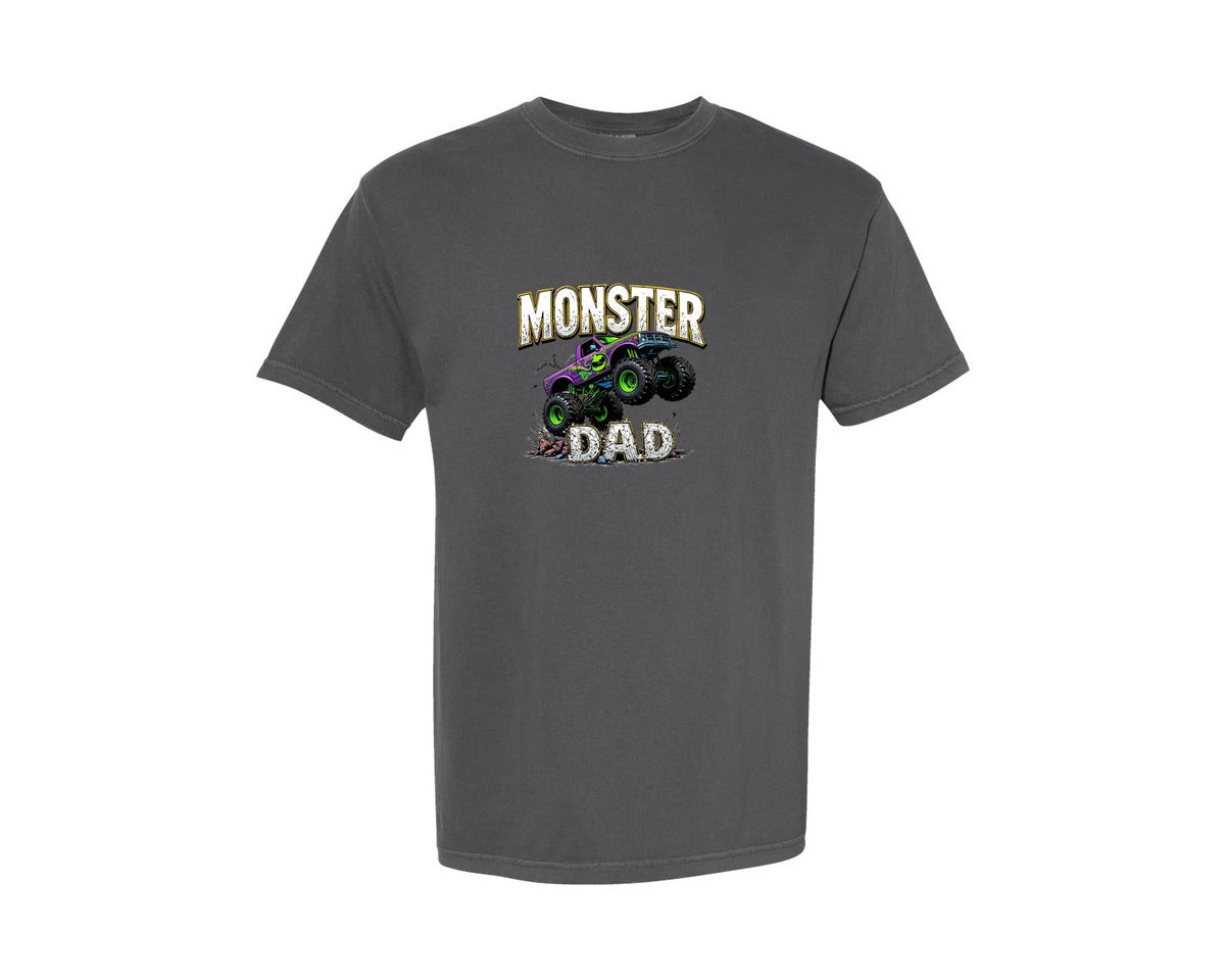 brand:Comfort Colors|color:Pepper|Fathers Day Monster Truck T Shirtdesign Graphic T-Shirt