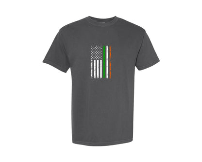 brand:Comfort Colors|color:Pepper|Irish American Flag St Patricks Day 2 Graphic T-Shirt
