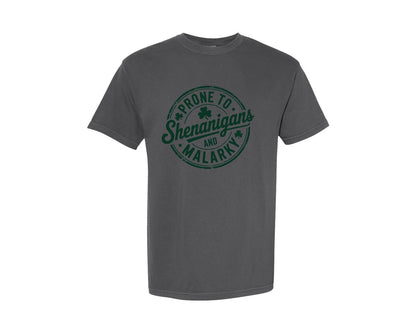 brand:Comfort Colors|color:Pepper|Prone To Shenanigans And Malarky Graphic T-Shirt