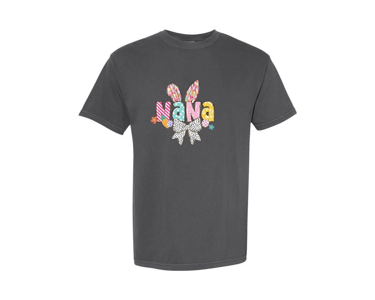 brand:Comfort Colors|color:Pepper|Coquette Easter Mama Mimi Gigi Graphic T-Shirt