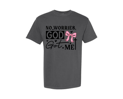 brand:Comfort Colors|color:Pepper|Christian No Worries God Graphic T-Shirt