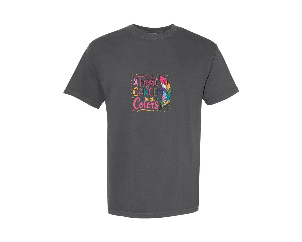brand:Comfort Colors|color:Pepper|Fight Cancer In All Colors 3 Graphic T-Shirt