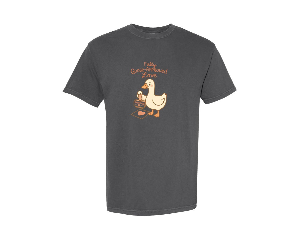 brand:Comfort Colors|color:Pepper|Retro Valentine Goose Fully Goose Graphic T-Shirt
