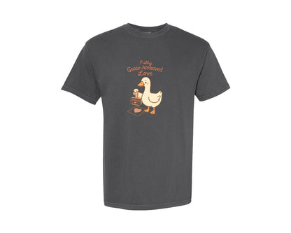 brand:Comfort Colors|color:Pepper|Retro Valentine Goose Fully Goose Graphic T-Shirt