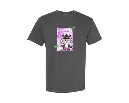 brand:Comfort Colors|color:Pepper|Christmas Nutcracker Doodle Frame Graphic T-Shirt