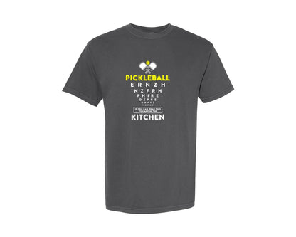 brand:Comfort Colors|color:Pepper|Funny Pickleball Eye Chart Graphic T-Shirt
