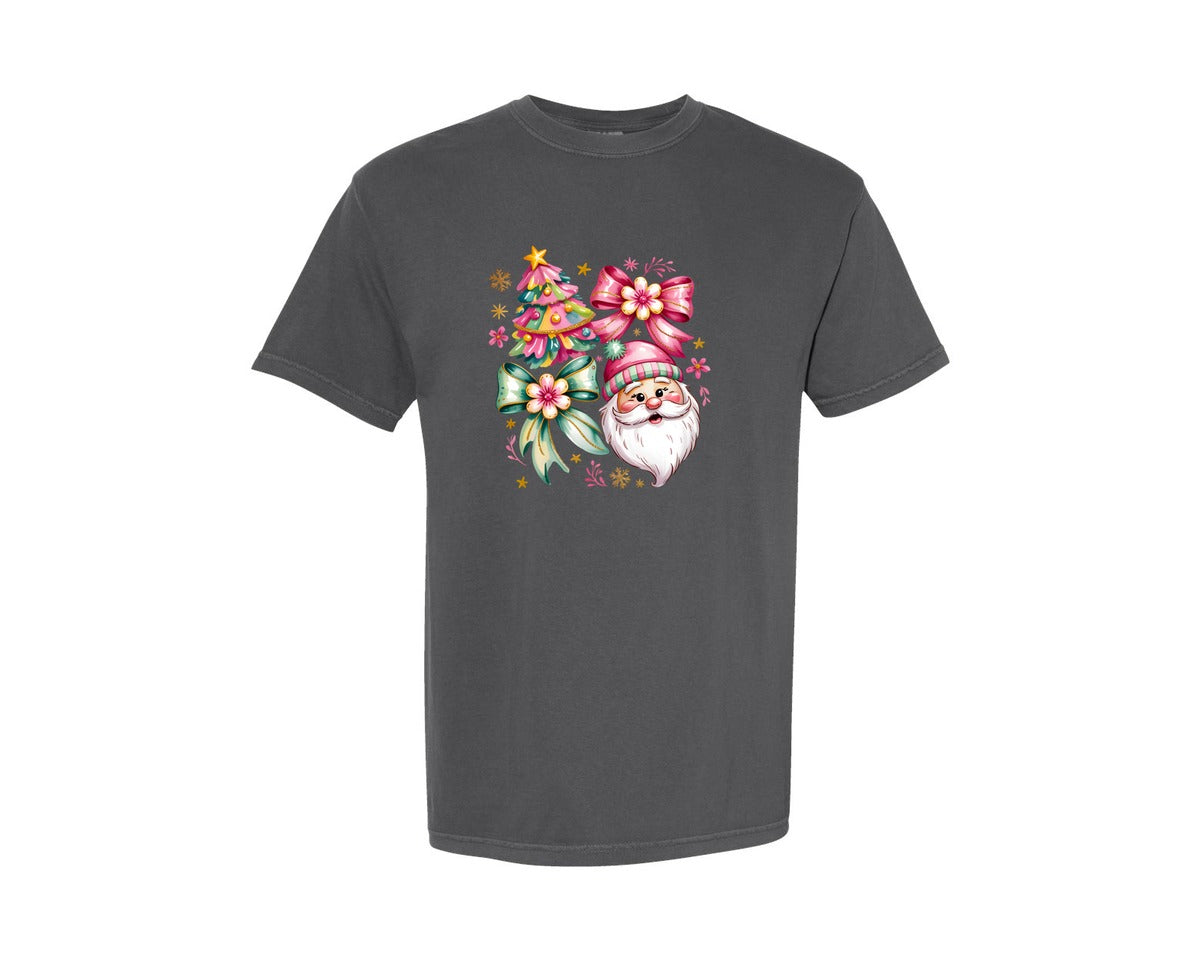 brand:Comfort Colors|color:Pepper|Santa Coquette Christmas Xmas Tree Graphic T-Shirt