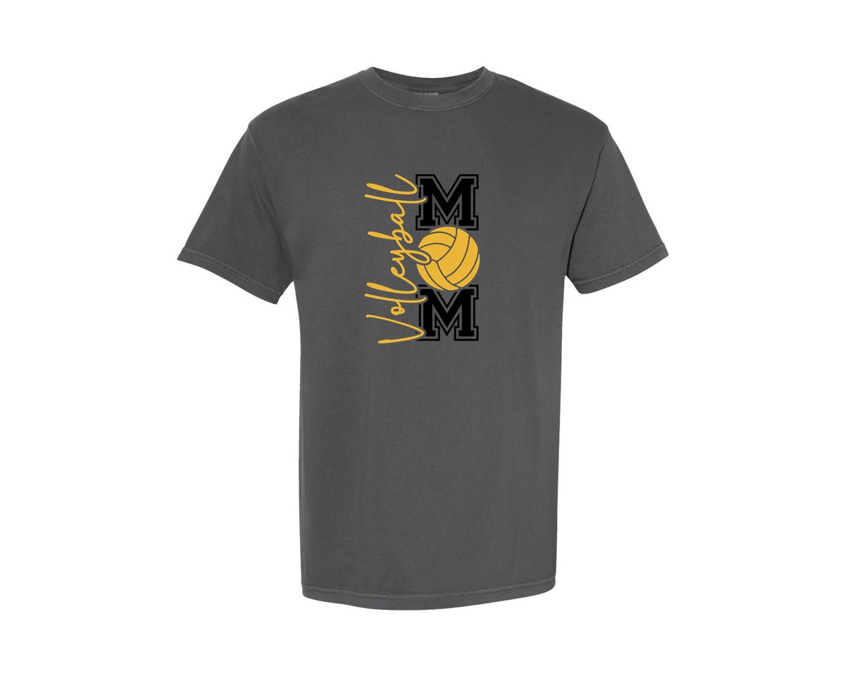 brand:Comfort Colors|color:Pepper|Volleyball Mom Front Back Shirt Graphic T-Shirt