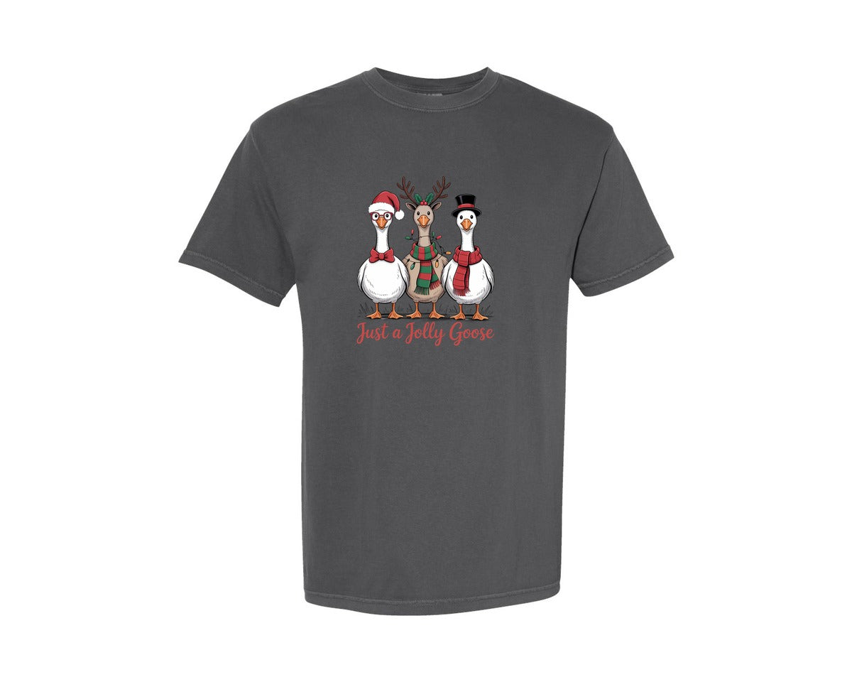 brand:Comfort Colors|color:Pepper|Christmas Goose 5 Graphic T-Shirt