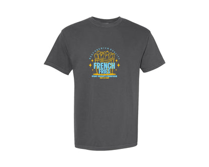 brand:Comfort Colors|color:Pepper|Vintage French Fries Urban Print Design Graphic T-Shirt