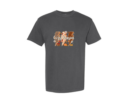 brand:Comfort Colors|color:Pepper|Cozy Season Retro Fall Vibes Graphic T-Shirt