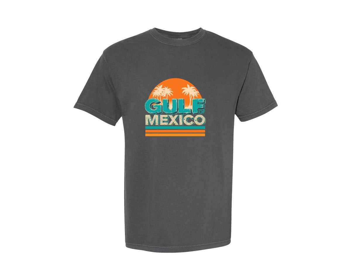 brand:Comfort Colors|color:Pepper|Retro Gulf Mexico T Shirt Design Graphic T-Shirt