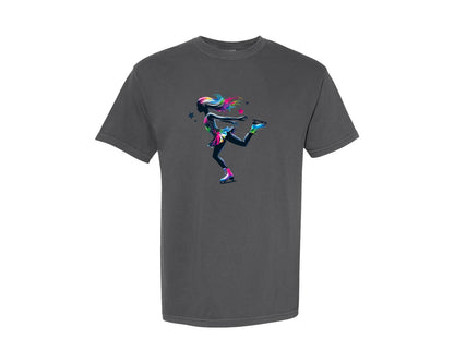 brand:Comfort Colors|color:Pepper|Ice Skater Girl Figure Skating Graphic T-Shirt
