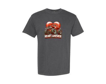 brand:Comfort Colors|color:Pepper|Heart Crusher Funny Kids Valentines 2 Graphic T-Shirt
