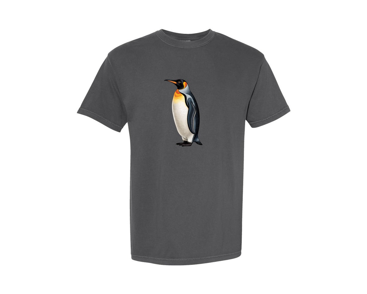 brand:Comfort Colors|color:Pepper|Detailed King Penguin Wildlife Graphic T-Shirt