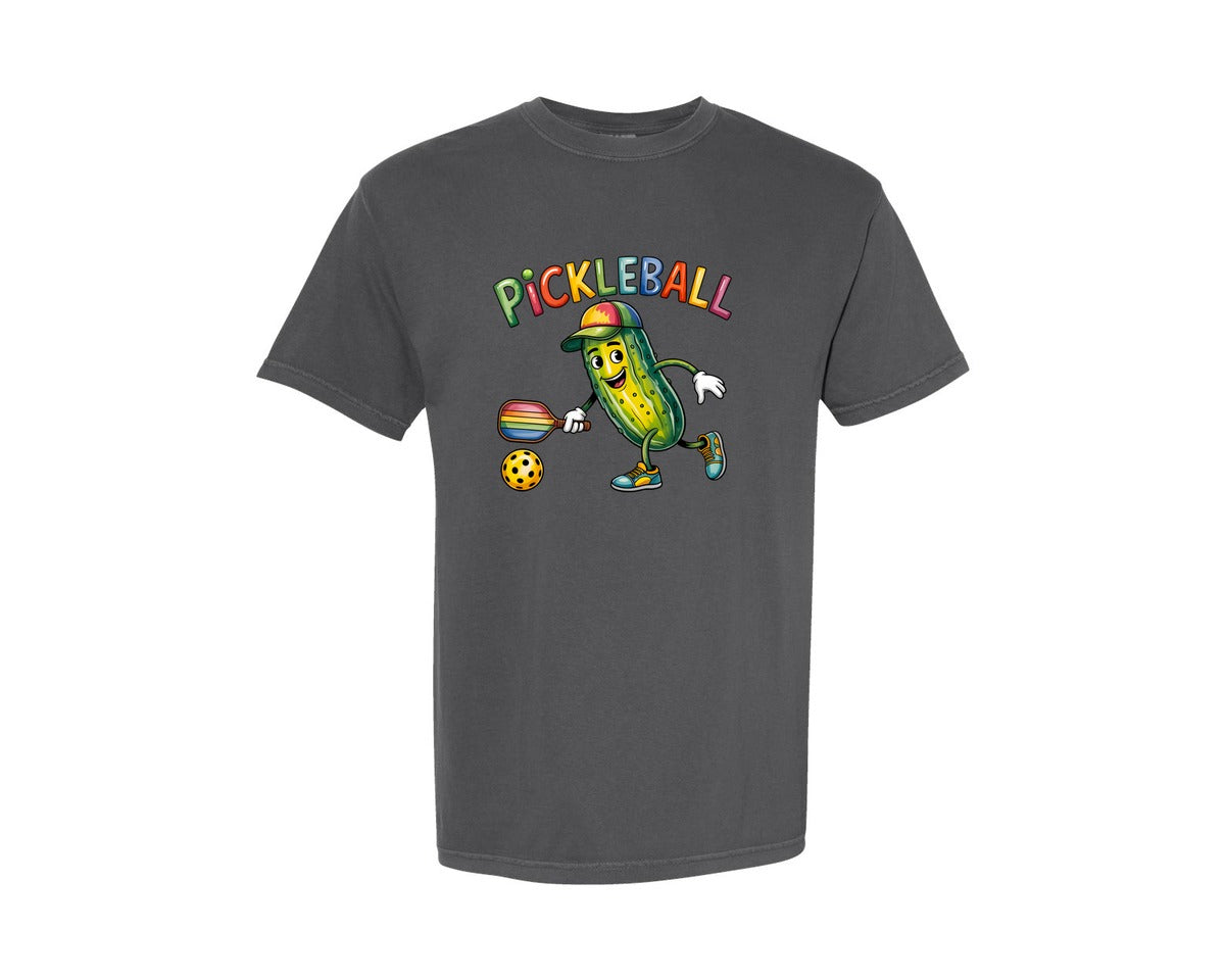 brand:Comfort Colors|color:Pepper|Fun Pickleball Pickle Graphic T-Shirt