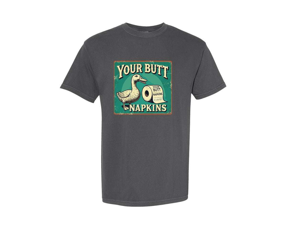 brand:Comfort Colors|color:Pepper|Vintage Style Funny Duck Graphic T-Shirt