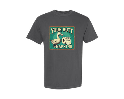 brand:Comfort Colors|color:Pepper|Vintage Style Funny Duck Graphic T-Shirt