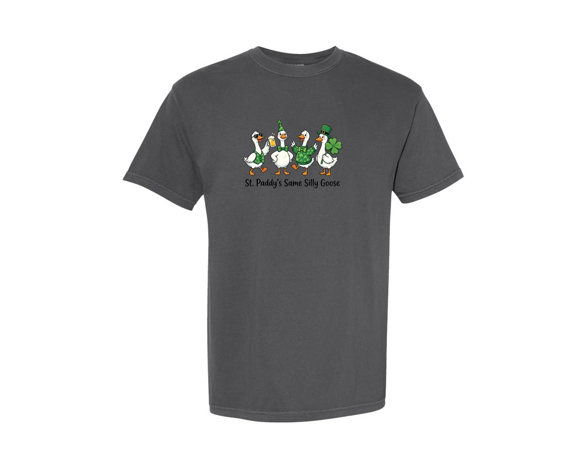 brand:Comfort Colors|color:Pepper|Irish Silly Goose St Patricks Graphic T-Shirt