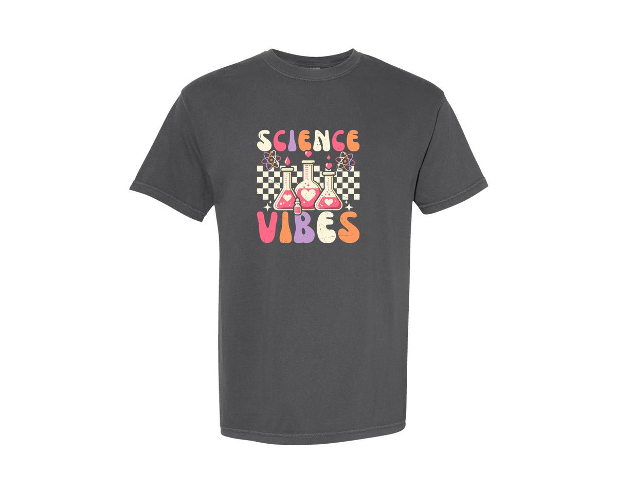 brand:Comfort Colors|color:Pepper|Groovy Science Vibes Chemistry T Shirt Graphic T-Shirt