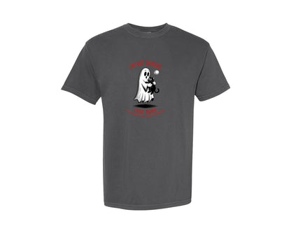brand:Comfort Colors|color:Pepper|Cute Ghost Funny Adhd Quote Design Graphic T-Shirt