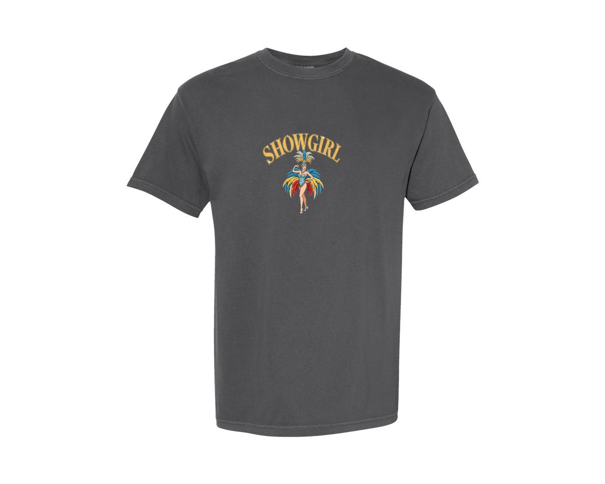 brand:Comfort Colors|color:Pepper|Vintage Glamorous Showgirl Illustration Graphic T-Shirt