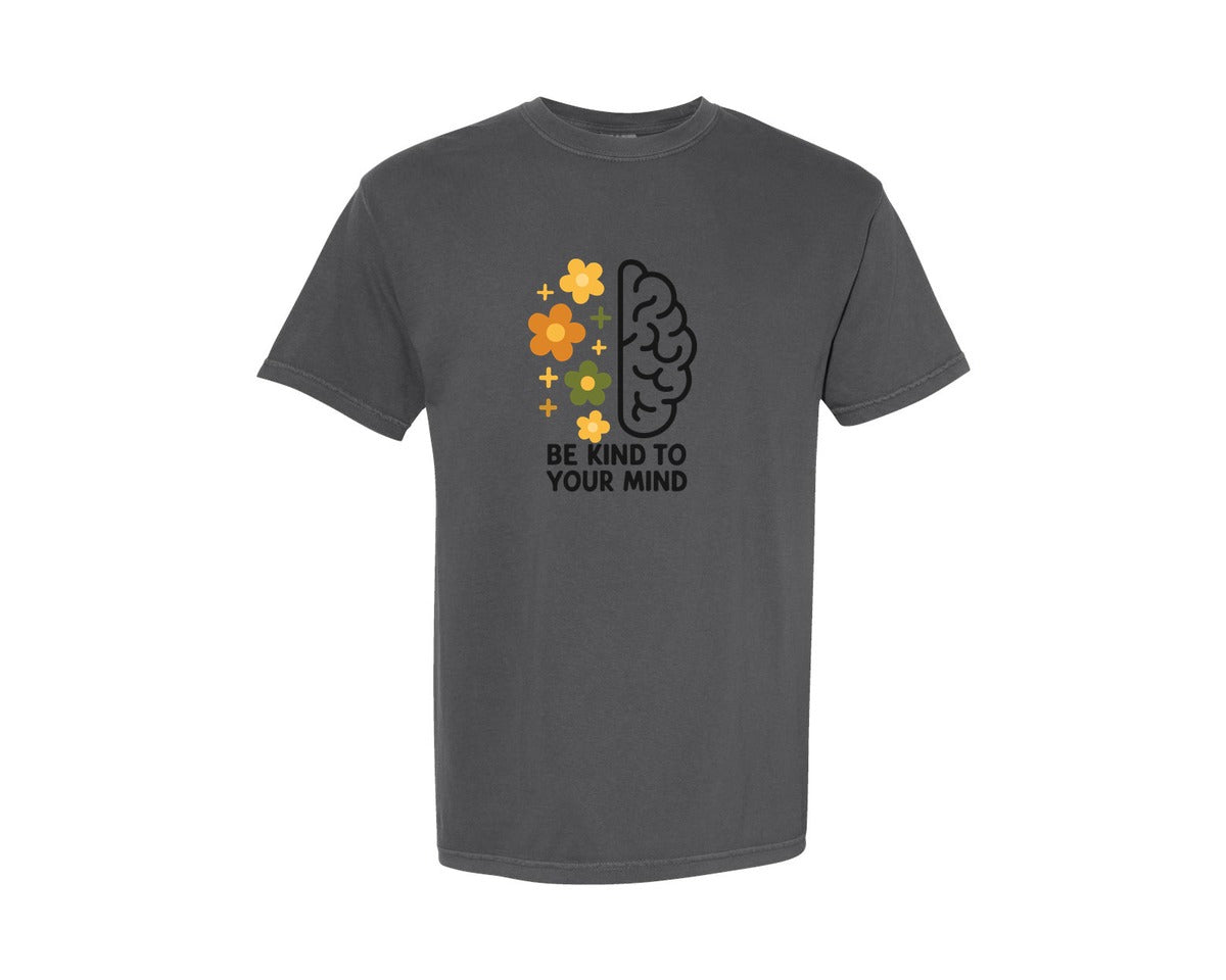 brand:Comfort Colors|color:Pepper|Be Kind To Your Mind T Shirt 2 Graphic T-Shirt