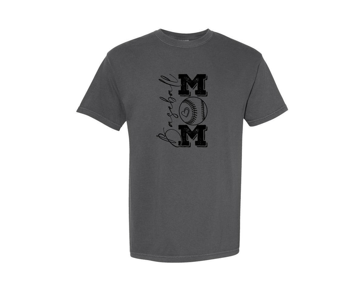 brand:Comfort Colors|color:Pepper|Baseball Mama 16 Graphic T-Shirt