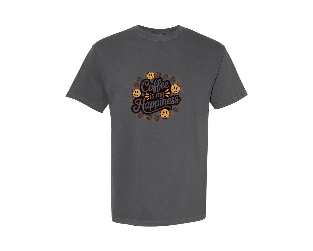 brand:Comfort Colors|color:Pepper|Coffee Is My Happiness T Shirt Graphic T-Shirt