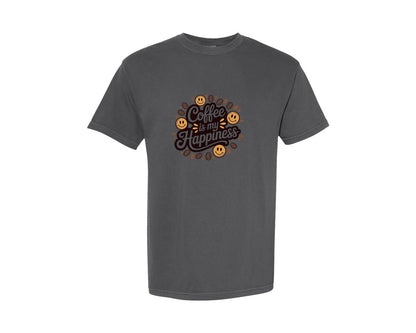 brand:Comfort Colors|color:Pepper|Coffee Is My Happiness T Shirt Graphic T-Shirt