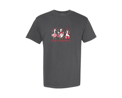 brand:Comfort Colors|color:Pepper|Funny Valentine Goose 2 Graphic T-Shirt