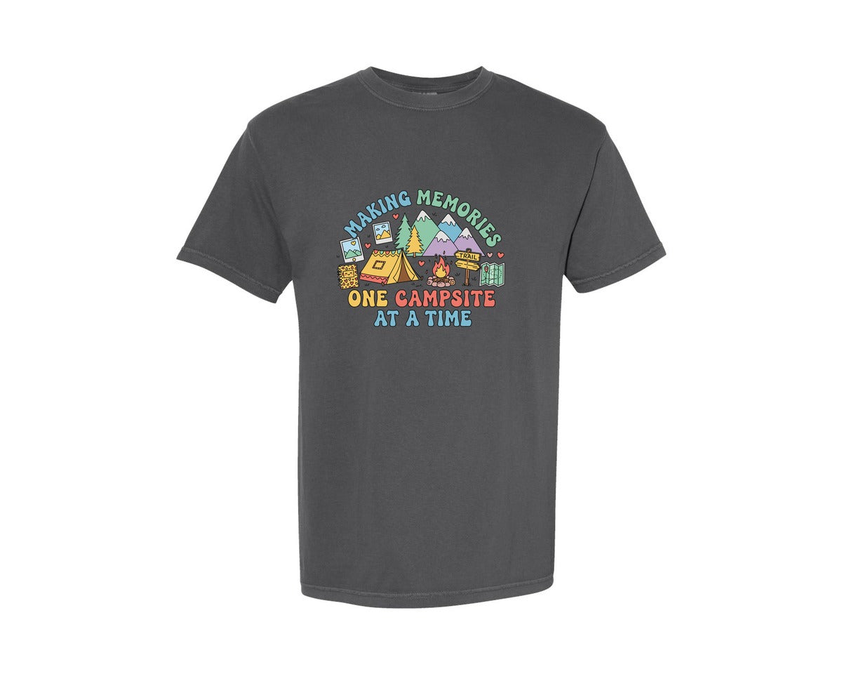 brand:Comfort Colors|color:Pepper|Making Memories Camping Graphic T-Shirt