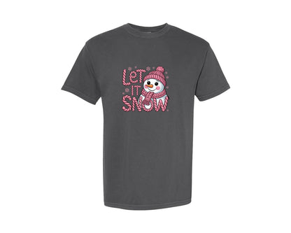 brand:Comfort Colors|color:Pepper|Faux Yarn Let It Snow 2 Graphic T-Shirt