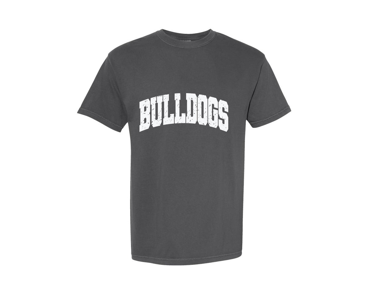 brand:Comfort Colors|color:Pepper|Retro Bulldogs Distressed Bulldog Graphic T-Shirt