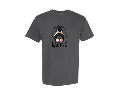brand:Comfort Colors|color:Pepper|Baking Girl Hair Bow Sunglasses Graphic T-Shirt