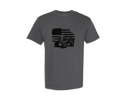 brand:Comfort Colors|color:Pepper|Tractor Flag Vector T Shirt Design Graphic T-Shirt