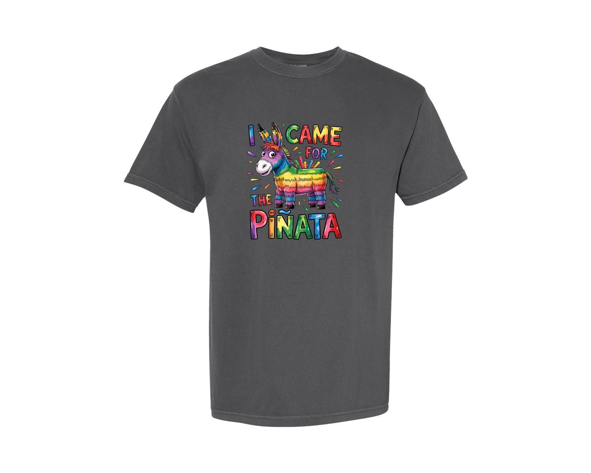brand:Comfort Colors|color:Pepper|Colorful Pinata Donkey Fiesta Graphic T-Shirt