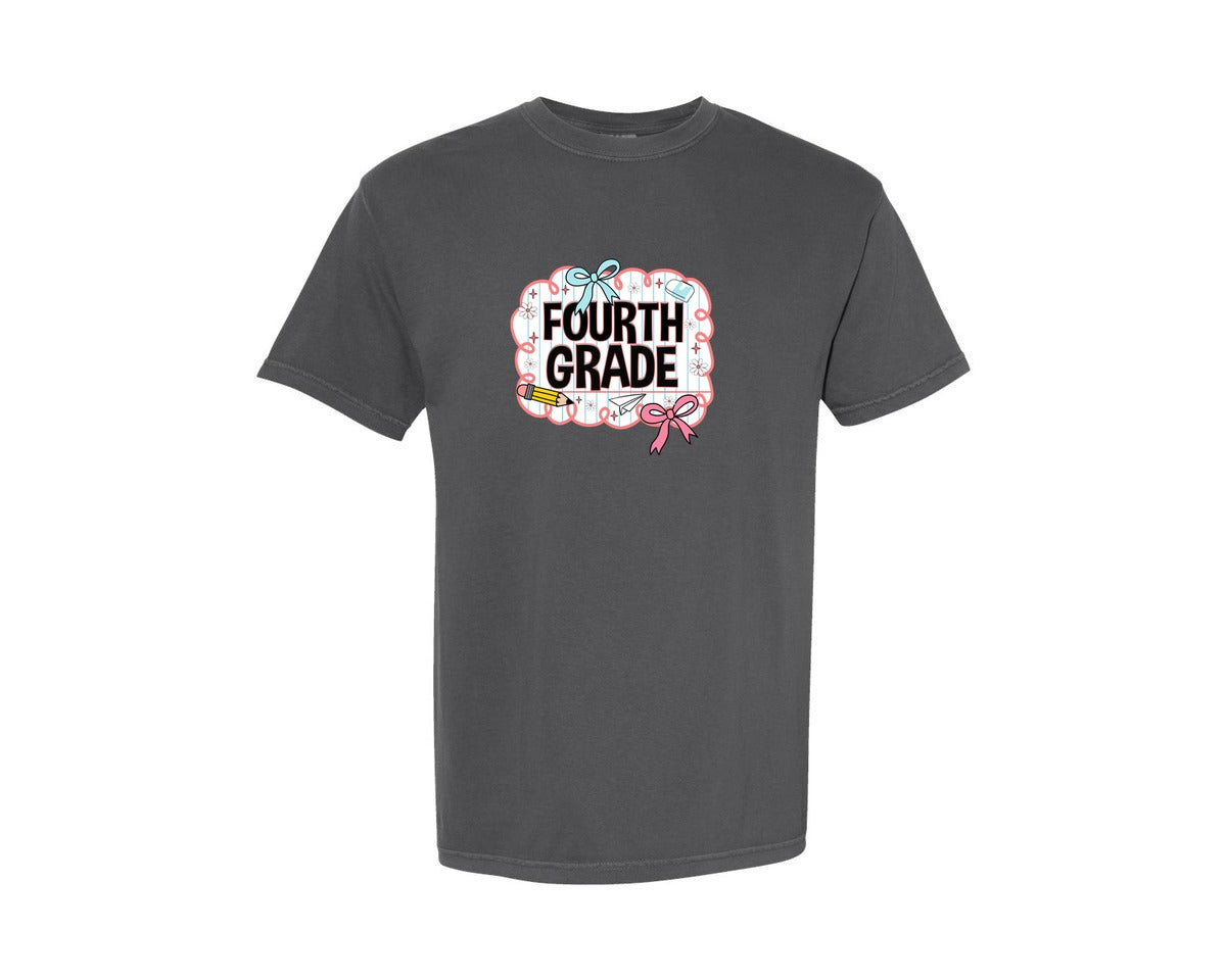 brand:Comfort Colors|color:Pepper|Fourth Grade Shirt Back To School Graphic T-Shirt