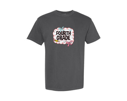 brand:Comfort Colors|color:Pepper|Fourth Grade Shirt Back To School Graphic T-Shirt
